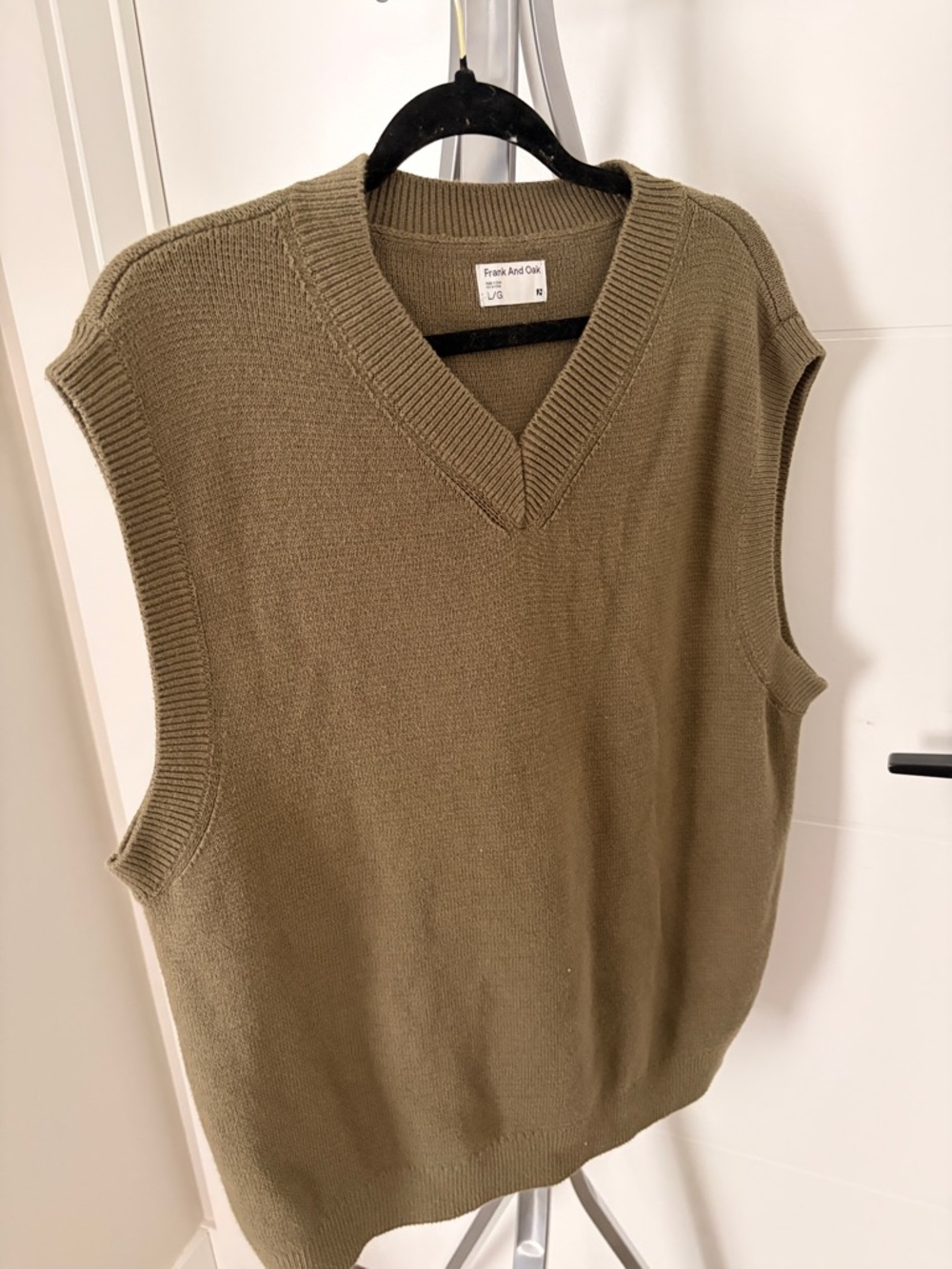 Frank & Oak Olive Green V-Neck Sweater Tank